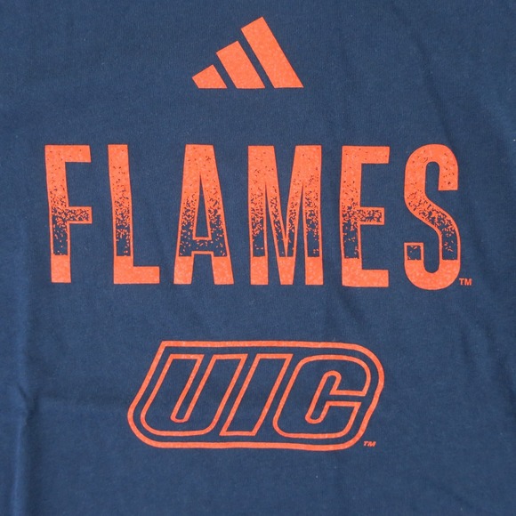 UIC University of Illinois Chicago Flames Adidas T Shirt Mens XL Blue Retail $40 - Picture 5 of 11